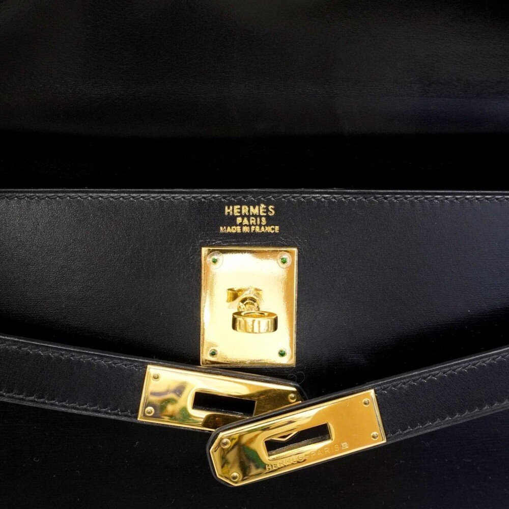 Hermes Kelly 32 Handbag, Box Calf Leather, Black, □B Stamp, Women's, P2738445 - Picture 5 of 15